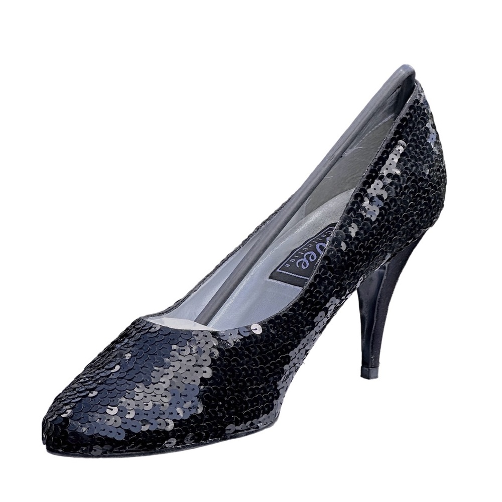Sequined Black Heels 3 1/4 inch BOUTIQUE